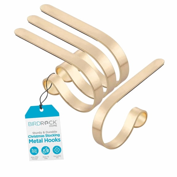4pk Scroll Mantel Hooks - Gold
