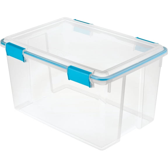 STERILITE 19344304 54 Quart Latched Gasket Plastic Storage Container (4 Pack)
