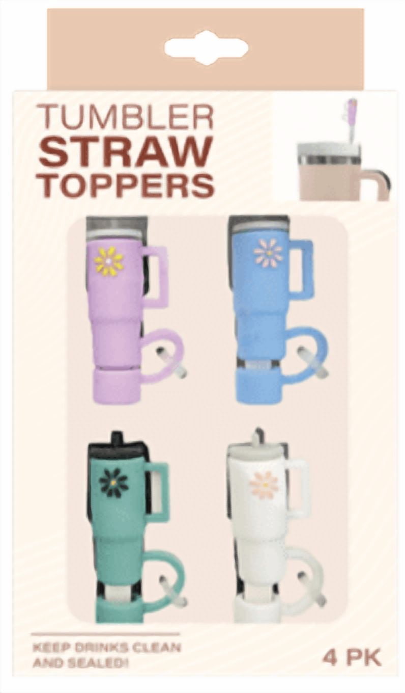 4pk Tumbler Straw Toppers