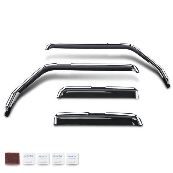 4ps In-Channel Rain Guards Window Visors Vent Shade Fit For 20-2025 Jeep Gladiator