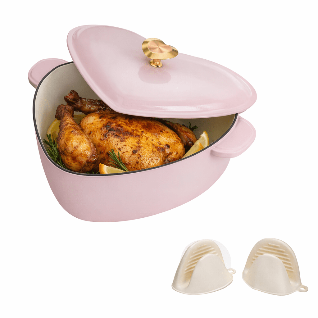 4qt Heart-Shaped Cooking Pot, 24cm Inner Diameter