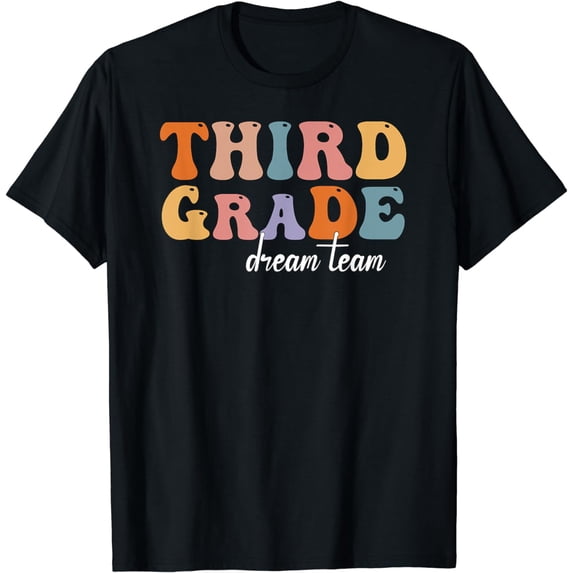 4rd Grade Dream Team Teachers Kids Back To School Groovy T-Shirt