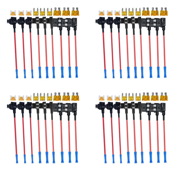 4set 3 Types Add-A-Circuit Adapter & Fuse Kit - Fuse Tap Fuse Holder with Fuse for Cars Trucks Boats