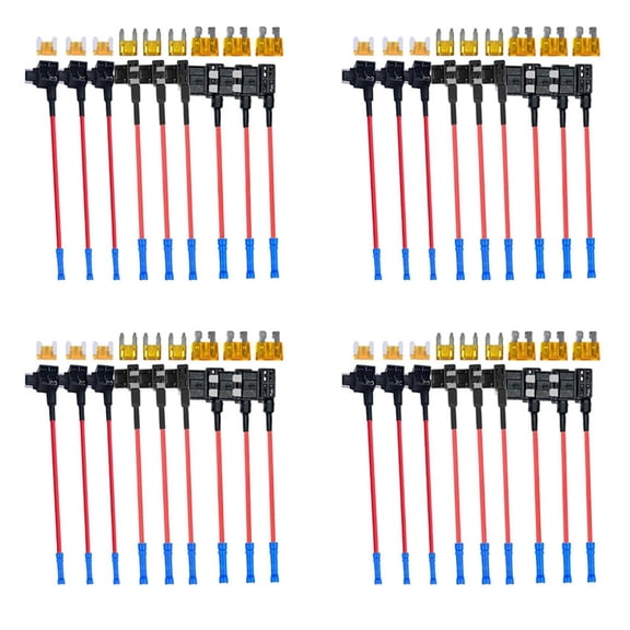 4set 3 Types Add-A-Circuit Adapter & Fuse Kit - Fuse Tap Fuse Holder with Fuse for Cars Trucks Boats
