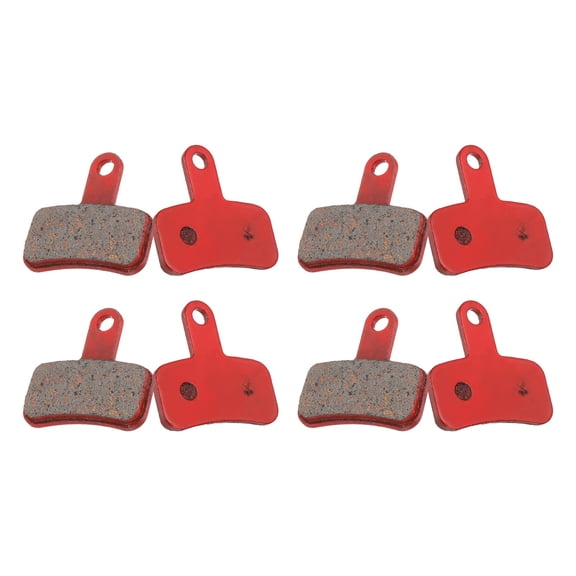 4set Disc Brake Pad 1.2" x 1.21" Semi-Metallic Resin Bike Brake Pads for BB7 M355 M446 M640 Mountain Road Bikes, Red