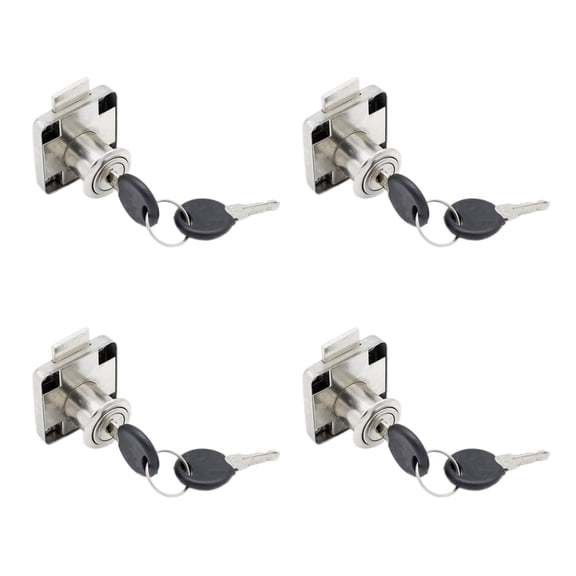 4set Furniture Cams Lock with Key Replacement Drawer Lock Cabinet Cupboard Desk Hasp Latches for Drawer,