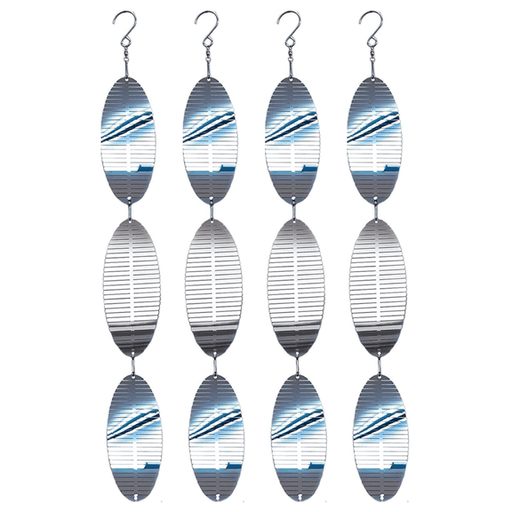 4set Metal Bird Scare Discs Shiny Wind Spinners with Reflectors, Outdoor Home Garden Decoration Hanging