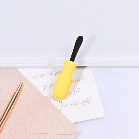 4sets 10pcs Resin Repair Tool Model Micro Landscape Dollhouse Accessories Pretending Prop Decorations Yellow 28x6mm