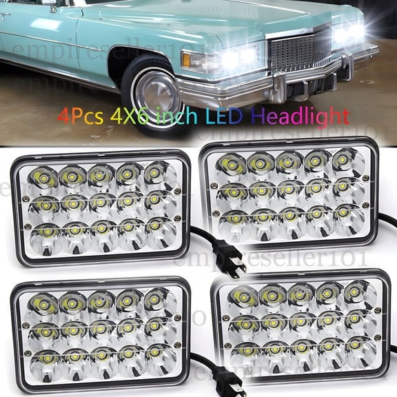 4sets 4x6" LED Projector Headlights Hi/Lo Fit Olds-mo-bile Cutlass Supreme Truck