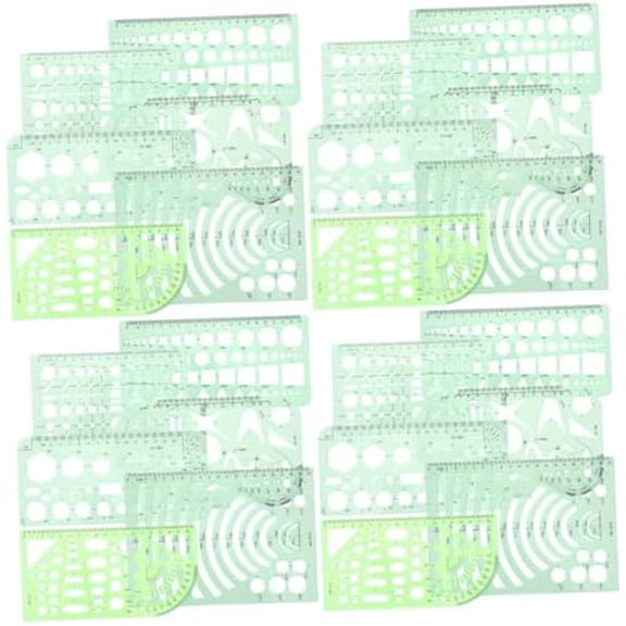 4sets Geometric Drawing Template Stencil for Architecture Drafting and Technical Illustration for School and Office Use$$Office