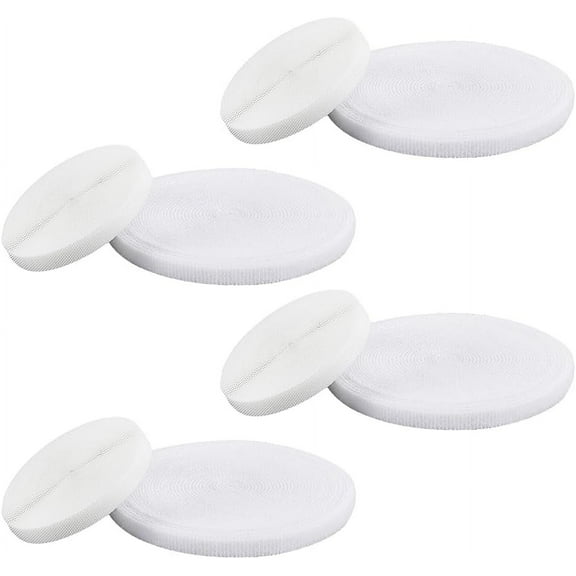 4sets Reusable Polyester Cable Ties Hook and Loop Cord Organizer Wire Ties for Earbud Headphones Phones Electronics Electrical Computer pc Wire Wrap Management White 8.5mm about 5.47 Yards(5m)/set