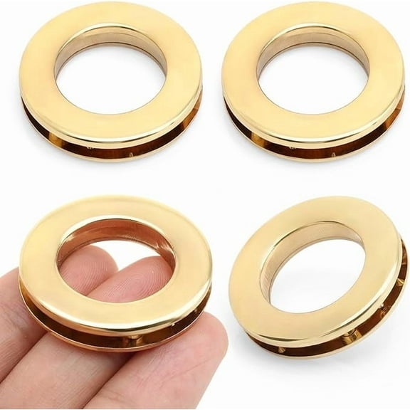 4sets Screw-in Eyelet Metal Screw Together Grommets Bag Loop Handle Connector Rings Purse Accessories SCES (Gold, 1 Inch)