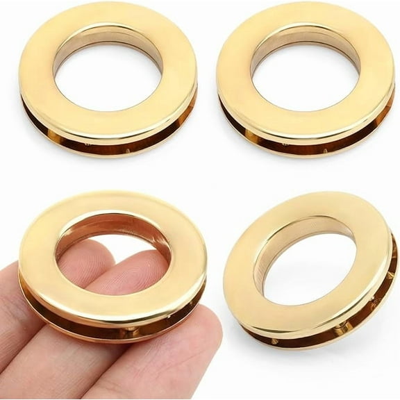4sets Screw-in Eyelet Metal Screw Together Grommets Bag Loop Handle Connector Rings Purse Accessories SCES (Gold, 3/4 Inch)