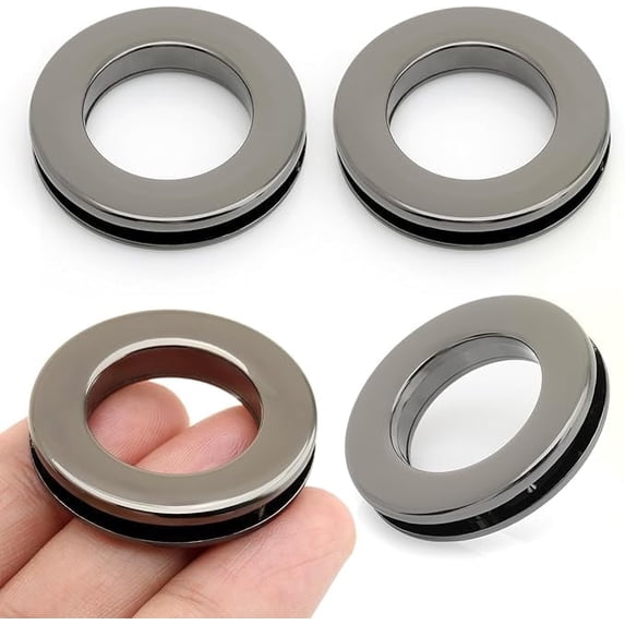 4sets Screw-in Eyelet Metal Screw Together Grommets Bag Loop Handle Connector Rings Purse Accessories SCES (Gunmetal, 1 Inch)