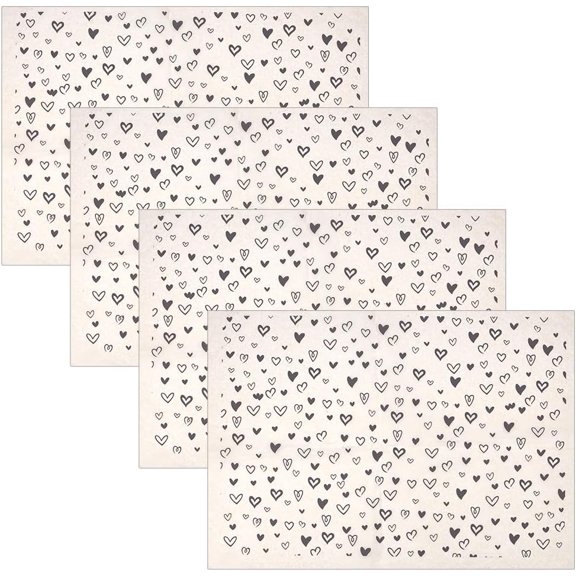 4sheets Paper Ceramic Decals Pottery Ceramics Clay Transfer Paper Underglaze Flower Paper Heart 530x380x0.01mm