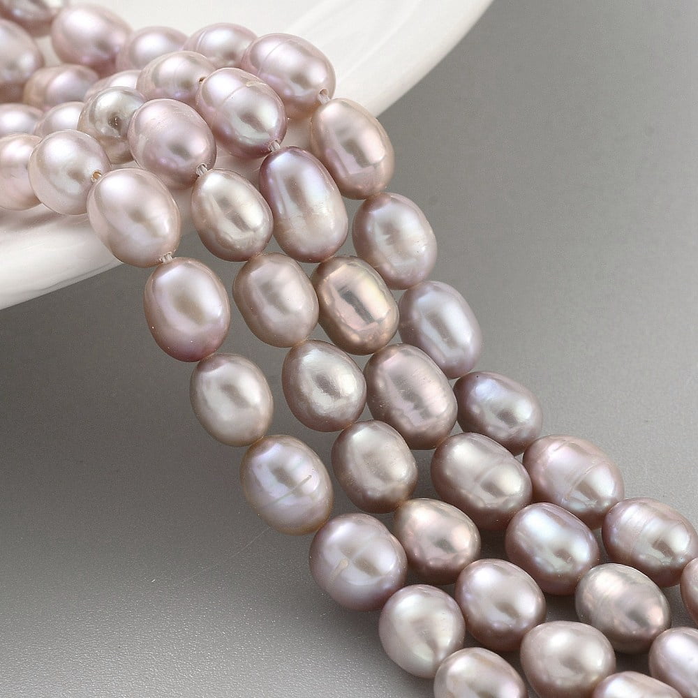4strands Cultured Freshwater Pearl Beads Strands Rice Grade 3A+ Thistle 6~7mm Hole: 0.6mm about 18~20pcs/strand 6.30''~6.69''(16~17cm)