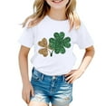 thumbnail image 1 of 4t Shirts Girls Kid St. Patrick's Day Short Sleeve Comfy Funny Shamrock Sports T-Shirt T Shirt for Boys and Girls 1-2 Years, 1 of 4