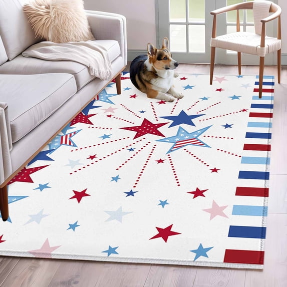 4th of 4'x6' Rug for Dining Table for 4 People Under Table, July ...