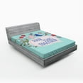 thumbnail image 1 of Ambesonne 4th Anniversary Fitted Sheet, 4 Years Together, Queen Size, Pale Blue Multicolor, 1 of 2
