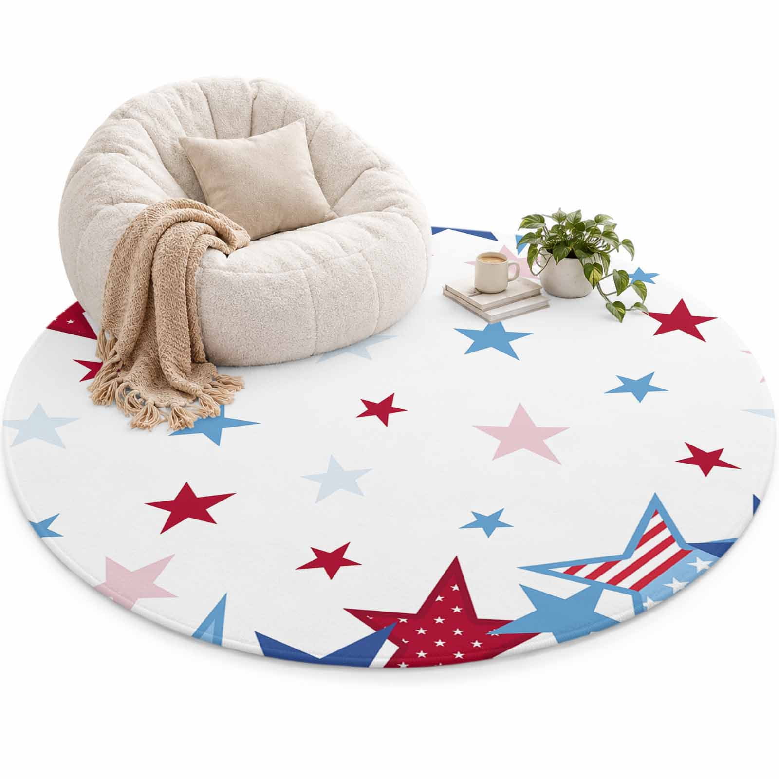 4th of Area Rug 5', July Patriotic Independence Day Red Blue American ...
