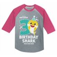thumbnail image 1 of Tstars Toddler's 3rd Birthday Baby Shark T-Shirt - Fun Kids' Outfit - Size 2T - Raglan Pink, 1 of 6
