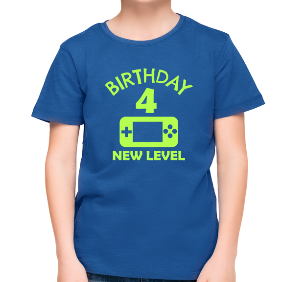 4th Birthday Boy 4 Year Old 4th Birthday Level 4 Gamer Shirts for 4th Birthday Boy Shirt