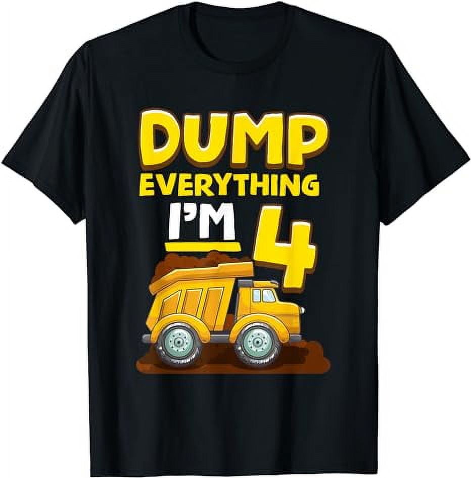4th Birthday Construction Birthday Shirt Boy 4 Dump Truck T-Shirt ...