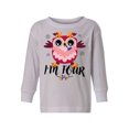 thumbnail image 1 of 4th Birthday Cute Owl Toddler Long Sleeve Shirt I'm Four Boys Shirt Girls T-Shirt Owl Four Kids T-Shirt, 1 of 4