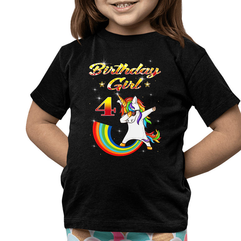 4th Birthday Girl Shirt 4th Birthday Shirt for Girls Unicorn