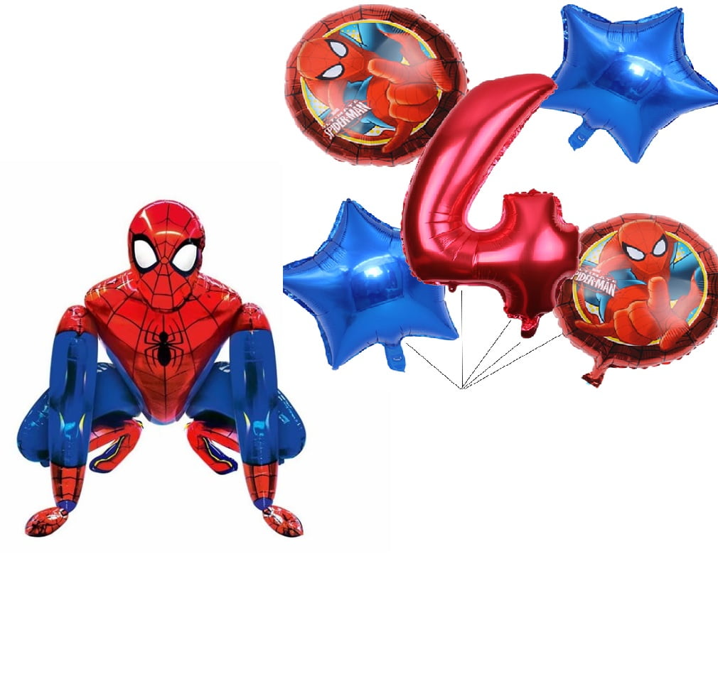 Kidsfavor Spiderman 4th Birthday Balloons for Boys, Girls, 30 in