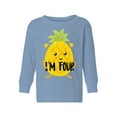 thumbnail image 1 of 4th Birthday Pineapple Toddler Long Sleeve Shirt I'm Four Boys Shirt Girls T-Shirt Pineapple Four Kids T-Shirt, 1 of 4