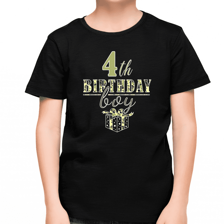 Kids Fourth Birthday Boy Shirt, 4 Year Old Birthday Boy Outfit Kids Fourth Birthday Boy Shirt, 4 Year Old Birthday Boy Outfit