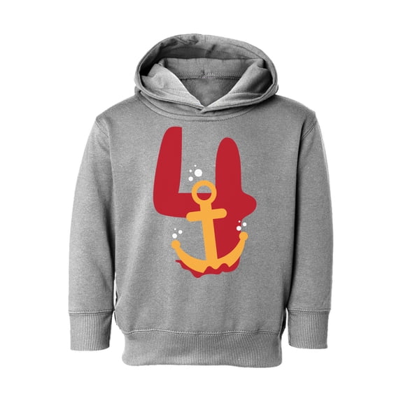 4th Birthday Toddler Hoodie Anchor Four Boys Girls Cute Hoodie I'm Four Anchor Fleece Hooded Sweatshirt for Kids