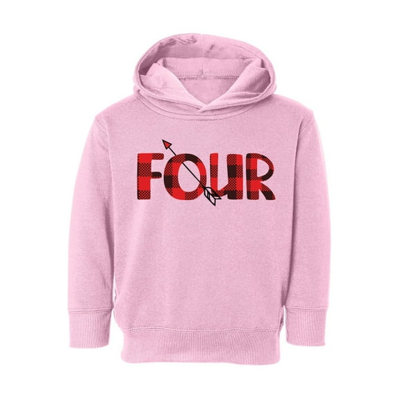 4th Birthday Toddler Hoodie Red Four Boys Girls Cute Hoodie I'm Four Red Four Fleece Hooded Sweatshirt for Kids