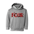 thumbnail image 1 of 4th Birthday Toddler Hoodie Red Four Boys Girls Cute Hoodie I'm Four Red Four Fleece Hooded Sweatshirt for Kids, 1 of 4