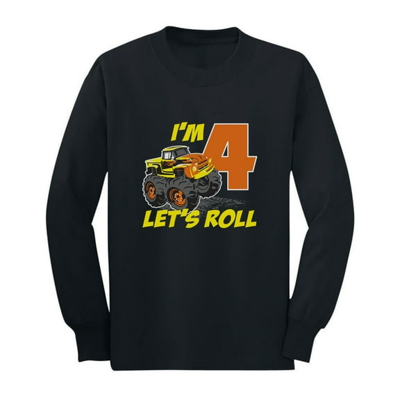 4th Birthday Truck Tstars T-Shirt - Ideal Gift for 4 Year Old Boys - Unique Truck Theme Birthday Apparel - Fun Party Tee for Four-Year-Old Celebrations