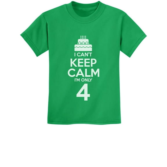 4th Birthday Tstars T-Shirt - I Can't Keep Calm I'm 4 Design - Unique Birthday Gift for 4 Year Old Boys & Girls - Perfect for Birthday Celebrations - Kids Fun Themed Party Apparel - 4T Green
