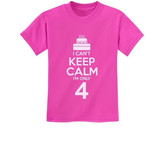 4th Birthday Tstars T-Shirt - I Can't Keep Calm I'm 4 Design - Unique Birthday Gift for 4 Year Old Boys & Girls - Perfect for Birthday Celebrations - Kids Fun Themed Party Apparel - 4T Pink