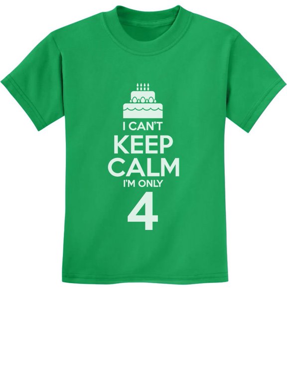 4th Birthday Tstars T-Shirt - I Can't Keep Calm I'm 4 Design - Unique Birthday Gift for 4 Year Old Boys & Girls - Perfect for Birthday Celebrations - Kids Fun Themed Party Apparel