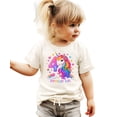 thumbnail image 1 of 4th Birthday Unicorn Shirt for Girls Rainbow Horse Party Theme Four Year Old Graphic Tee Natural Shirt 4T, 1 of 5
