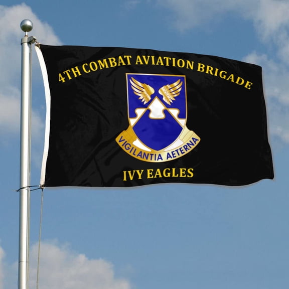 4th Combat Aviation Brigade Ivy Eagles 4th Infantry Division US Army Flag 3x5Feet Outdoor Indoor Decoration Flag with Brass Grommets