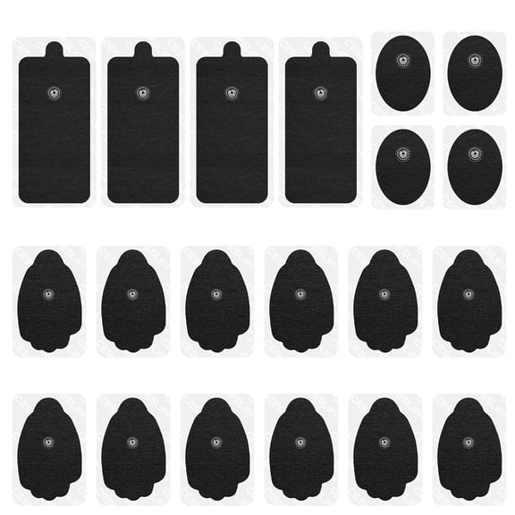 4th Gen TENS Pads 10 Pairs (20 Pieces) 3 Different Sizes Reusable Electrode Pads with 3.5mm Snap Connection, Soft & Washable, Latex-Free, for TENS/EMS Muscle Stimulator Units