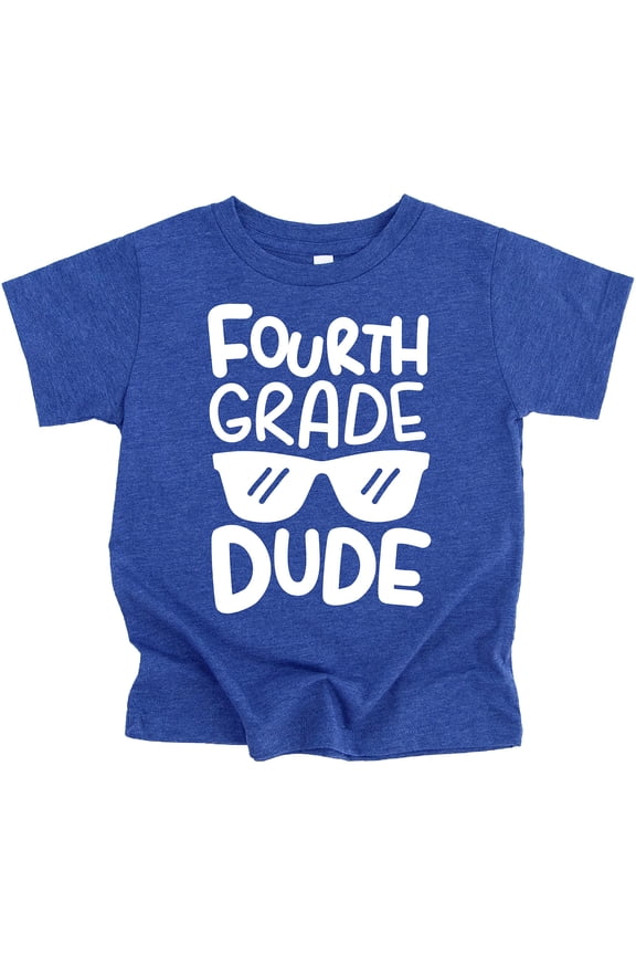 4th Grade Dude First Day of School Gift Back to School T-Shirt Boys Back to School Vintage Royal Shirt Youth Medium