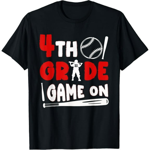 4th Grade Game On Funny Baseball First Day of School Boys T-Shirt