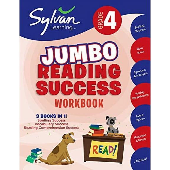 Pre-Owned 4th Grade Jumbo Reading Success Workbook: 3 Books in 1--Spelling Success, Vocabulary Success, Reading Comprehension Success; Activities, Exercises & T (Paperback) 0375430075 9780375430077