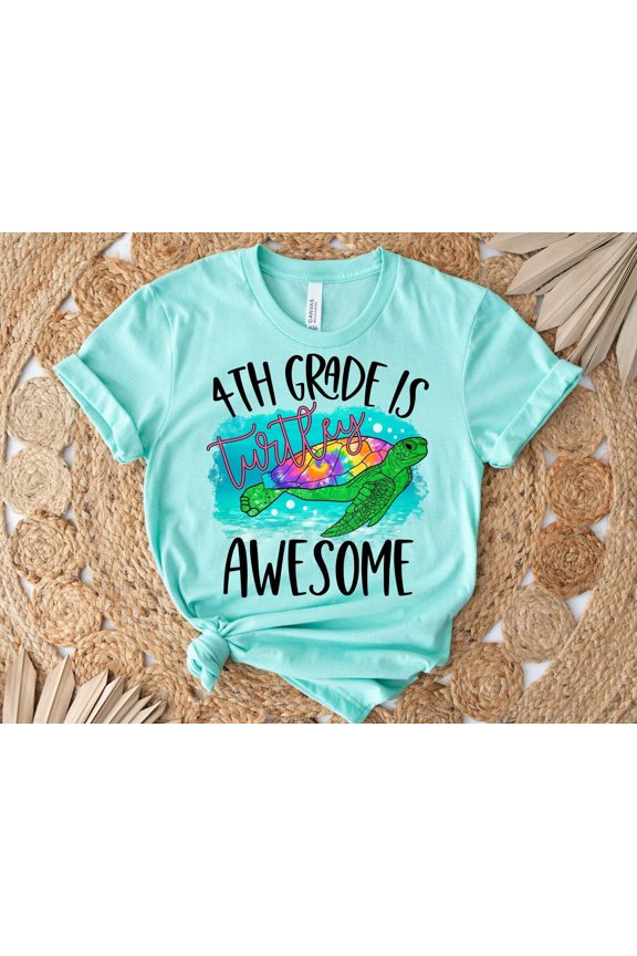 4th Grade Teacher Shirt Turtley Turtle Back to School Tee