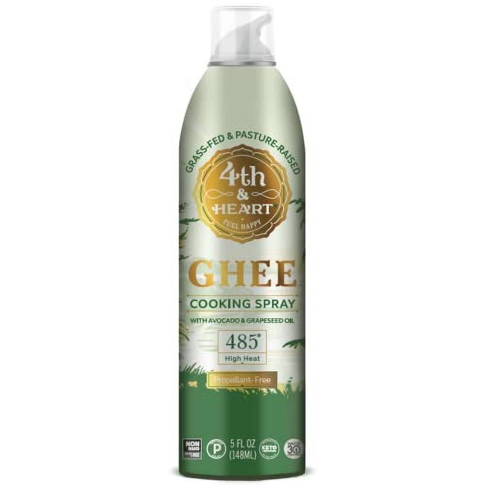 4th & Heart Original Ghee Oil Cooking Spray, 5 Ounce, NonStick High