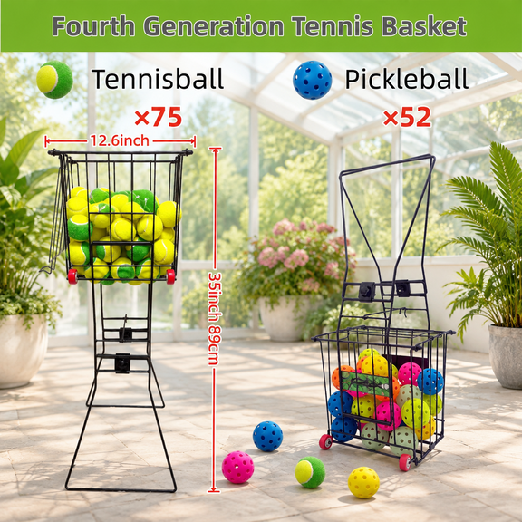 4th Improvements Tennis Balls Hopper Pickleball 75 Or 50 Picklel Capacity Also As Ball Picker Easy To Pick Up 30 Pickle In 1 Minu