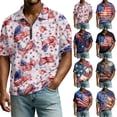 thumbnail image 1 of 4th of July 250th Anniversary Men's Patriotic Zip Short Sleeve Polo Shirt, 1776-2026 Flag Print, Quarter-Zip Collar Commemorative Events Summer Casual Going Out Tops Wine XXXL, 1 of 9