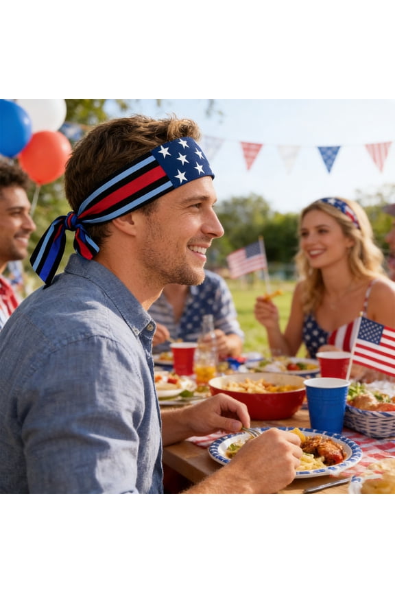 4th of July American Flag Headband Hair Band for Womens, Mens, Girls, Boys, Teens, Adults, Patriotic Sweatbands Headbands Independence Day Hair Accessories (1PC, A)